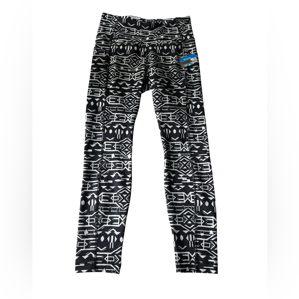NWT Columbia Black White Geometric Print Leggings Women’s Small Activewear